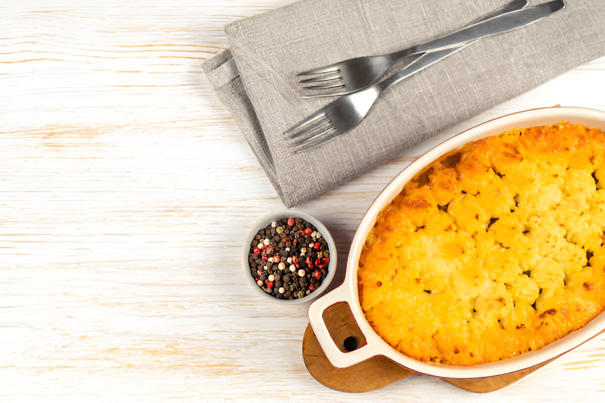cheesy lentil bake