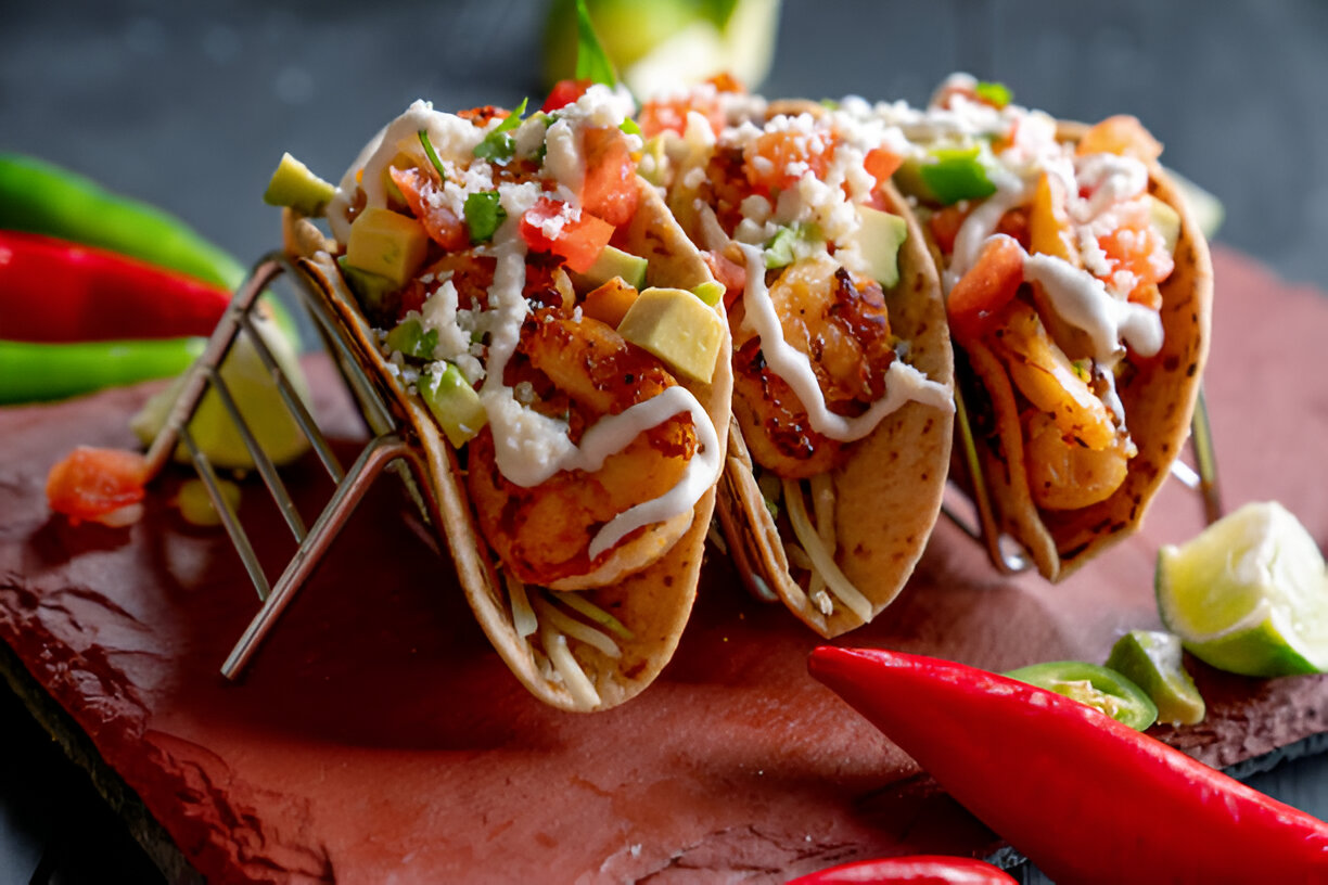 shrimp tacos with mango salsa